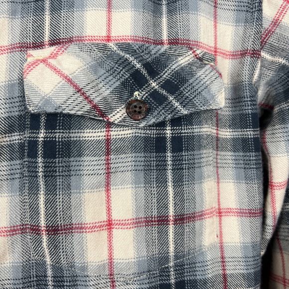 Flyshacker Button Up Shirt Men Medium Chamois Sand Black Plaid Long Sleeve - Picture 5 of 14